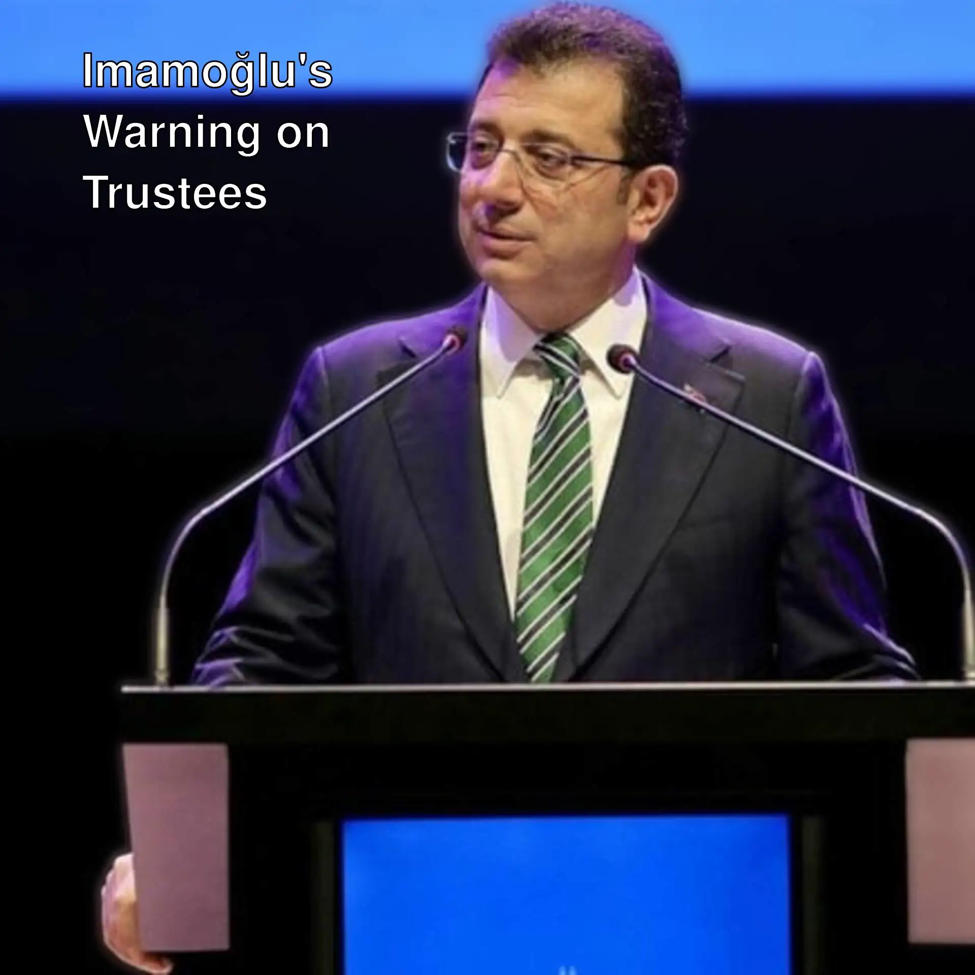 Ekrem İmamoğlu speaks against trustee policies.