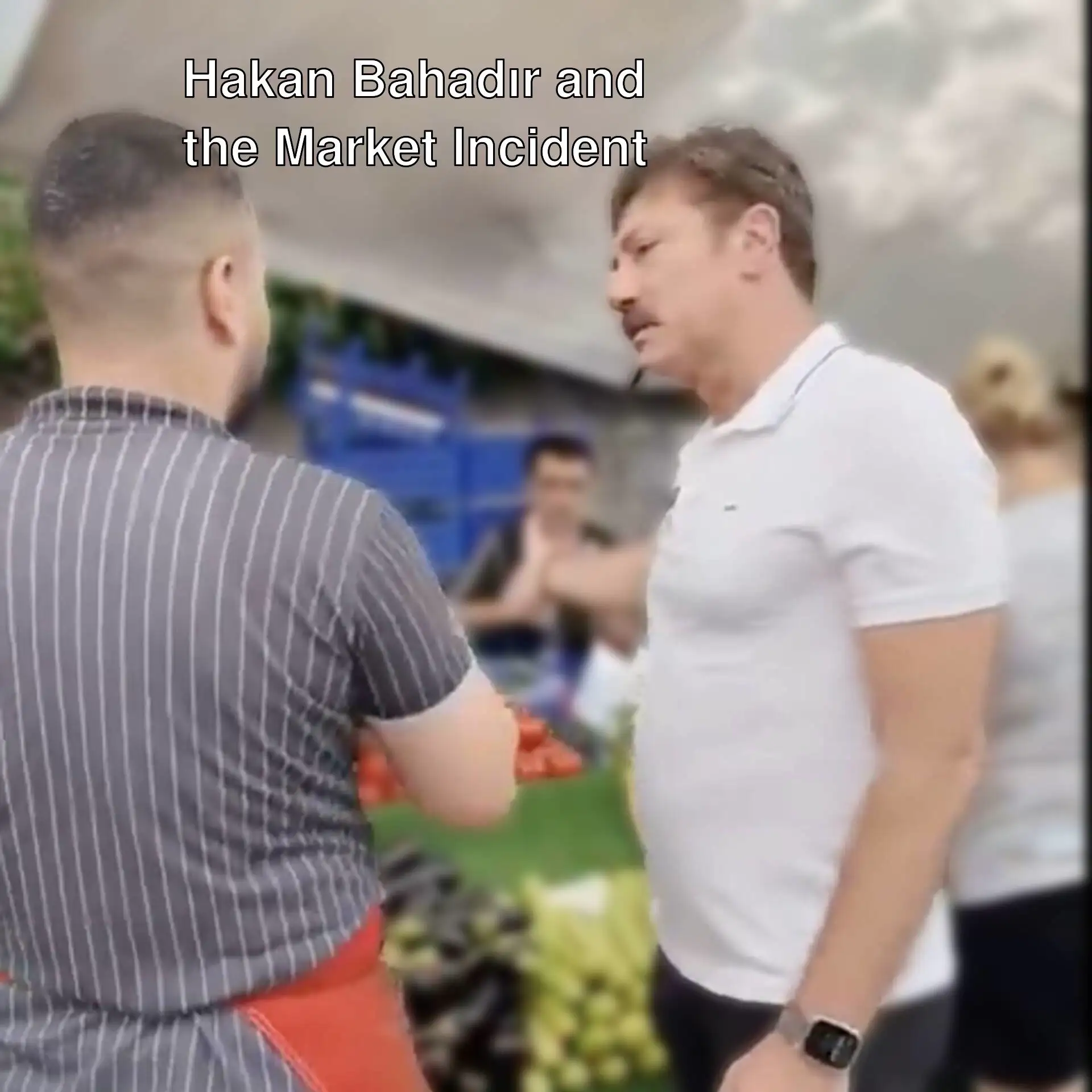 Bahçelievler Mayor Hakan Bahadır arguing with a vendor. Bahçelievler Mayor Hakan Bahadır arguing with a vendor.