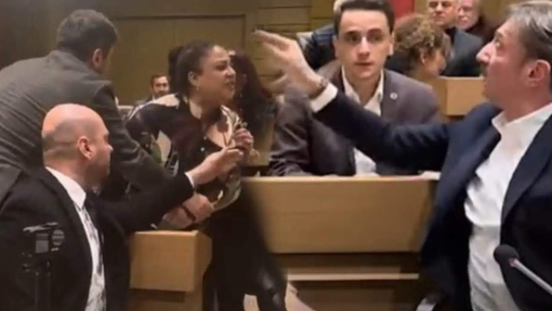 Hakan Bahadır insulting a female council member. Hakan Bahadır insulting a female council member.