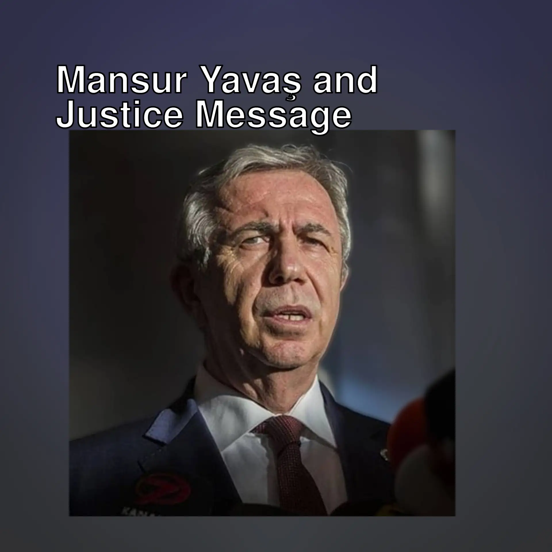 Mansur Yavaş speaking into microphones. Mansur Yavaş speaking into microphones.