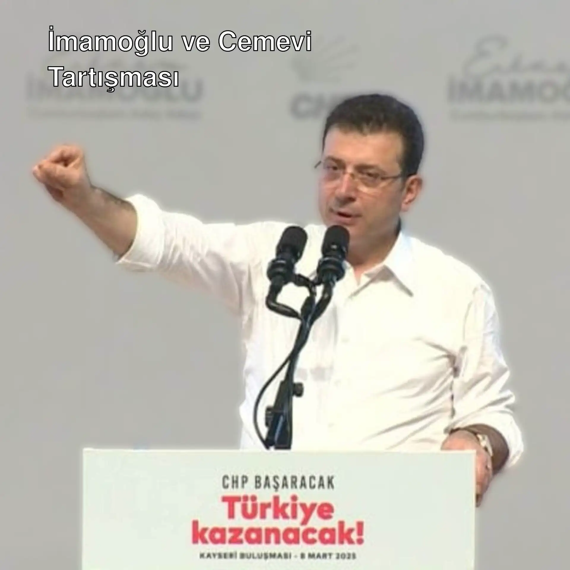 Ekrem İmamoğlu konuşma yaparken. Ekrem İmamoğlu konuşma yaparken.
