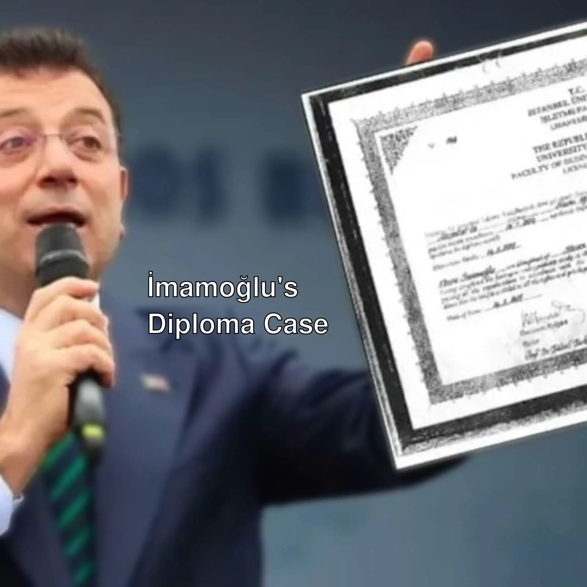 Ekrem İmamoğlu speaking into a microphone. Ekrem İmamoğlu speaking into a microphone.