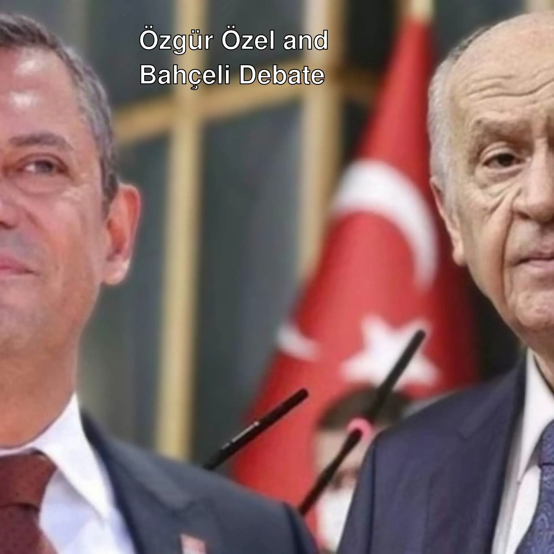 Özgür Özel speaking at a press conference.