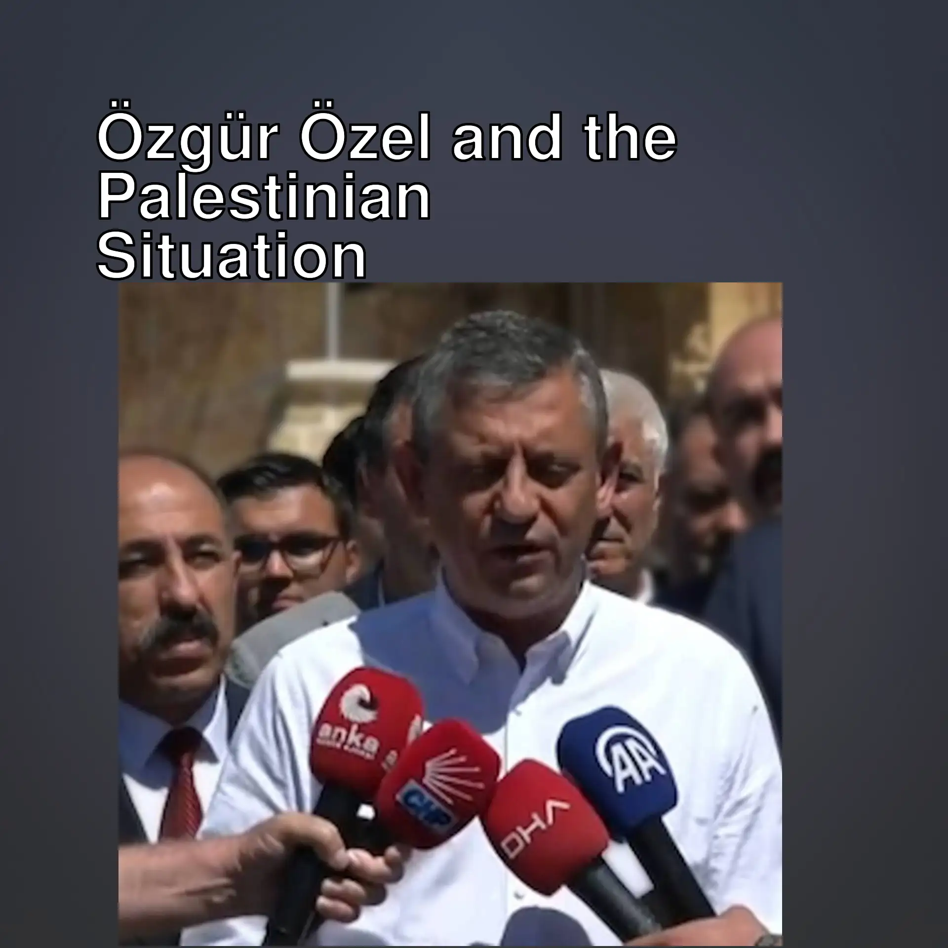 Özgür Özel speaking at a press conference. Özgür Özel speaking at a press conference.