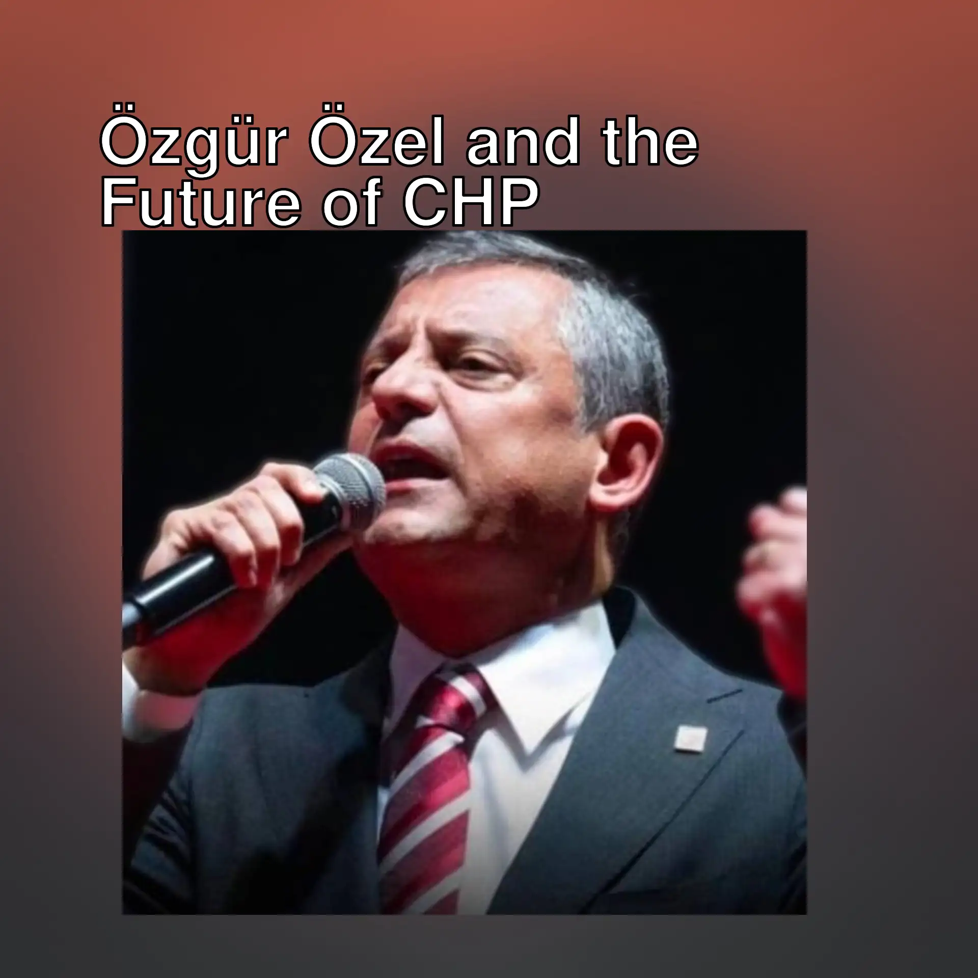 Özgür Özel speaking at CHP Headquarters.