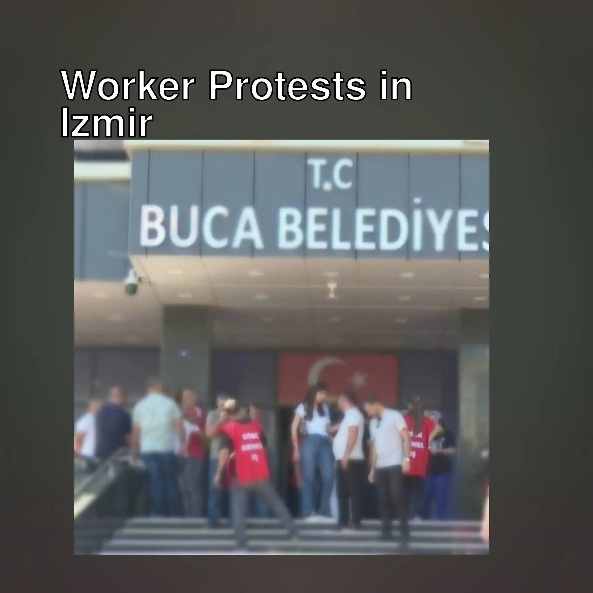 A group of people during a worker protest in Izmir. A group of people during a worker protest in Izmir.