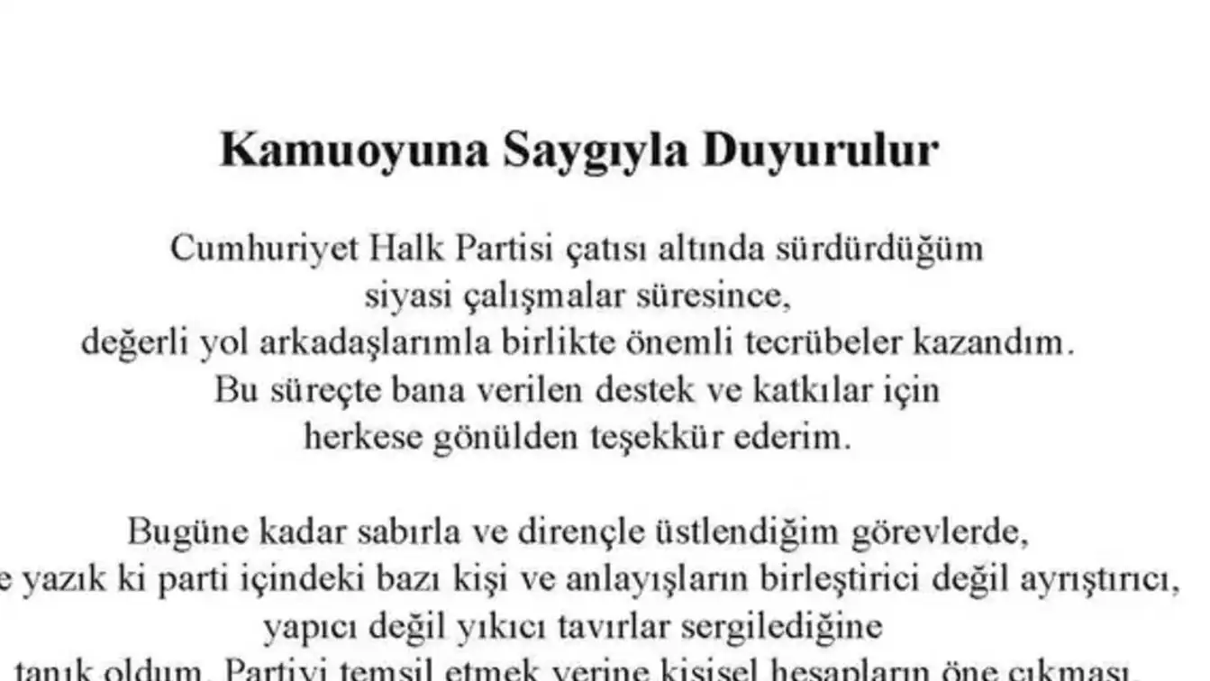 Nevzat Cebeci, CHP'den istifa etti. Nevzat Cebeci, CHP'den istifa etti.