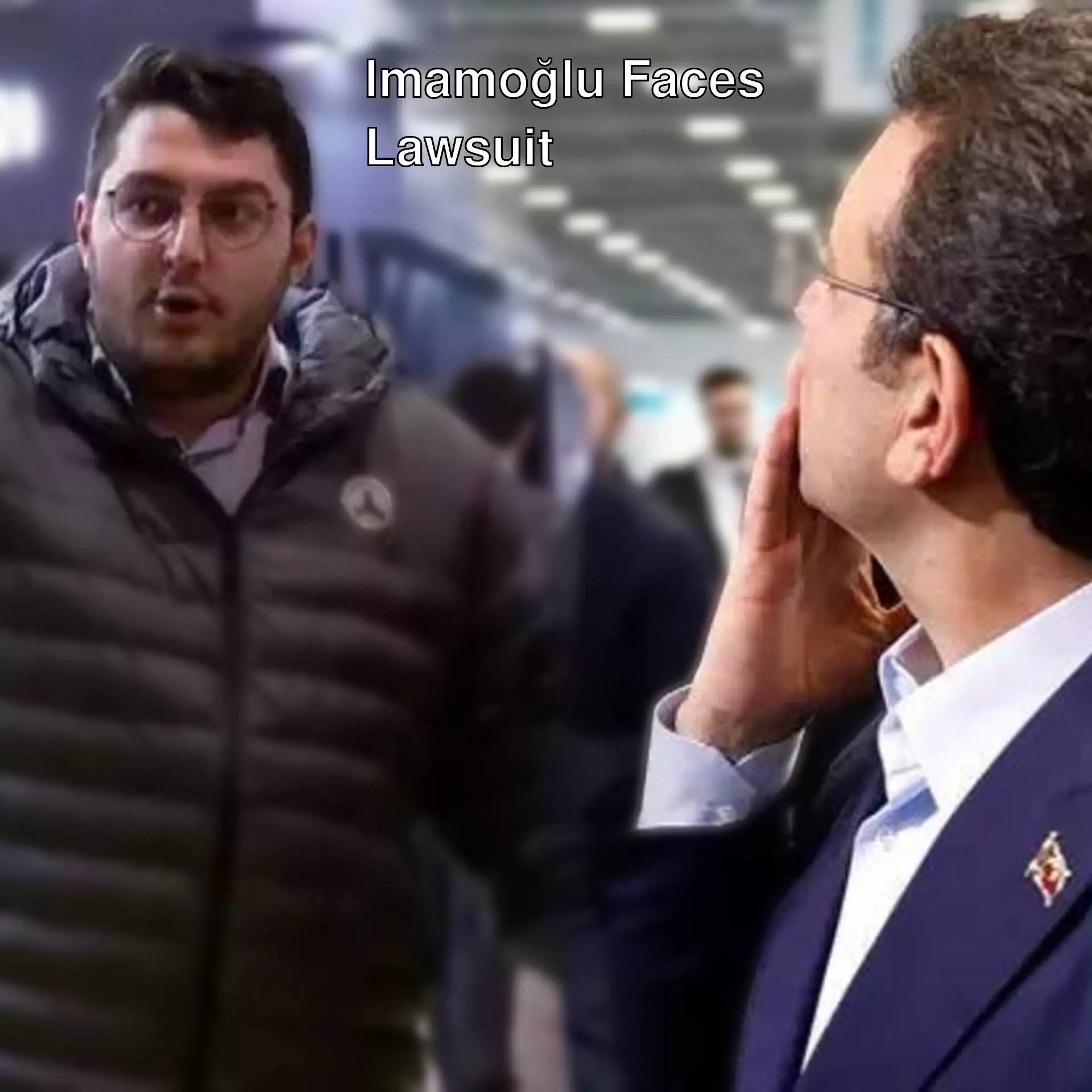 Ekrem İmamoğlu talking to a man.