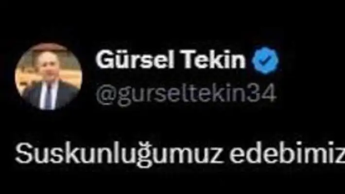 Gürsel Tekin's social media post. Gürsel Tekin's social media post.
