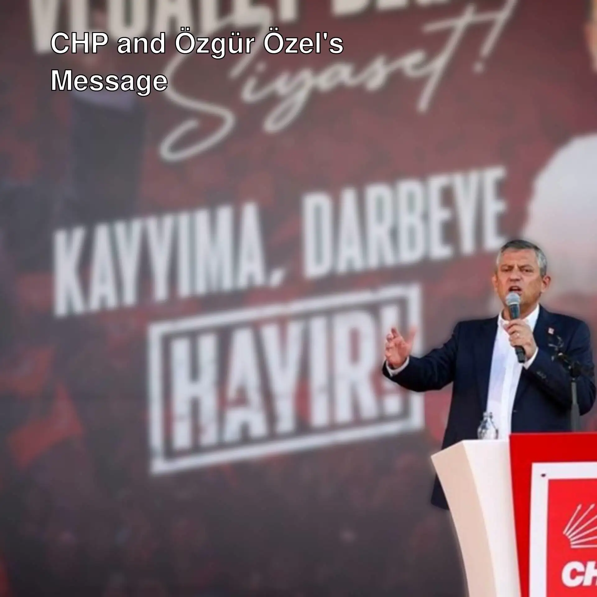 Özgür Özel speaking at Tandoğan Square. Özgür Özel speaking at Tandoğan Square.