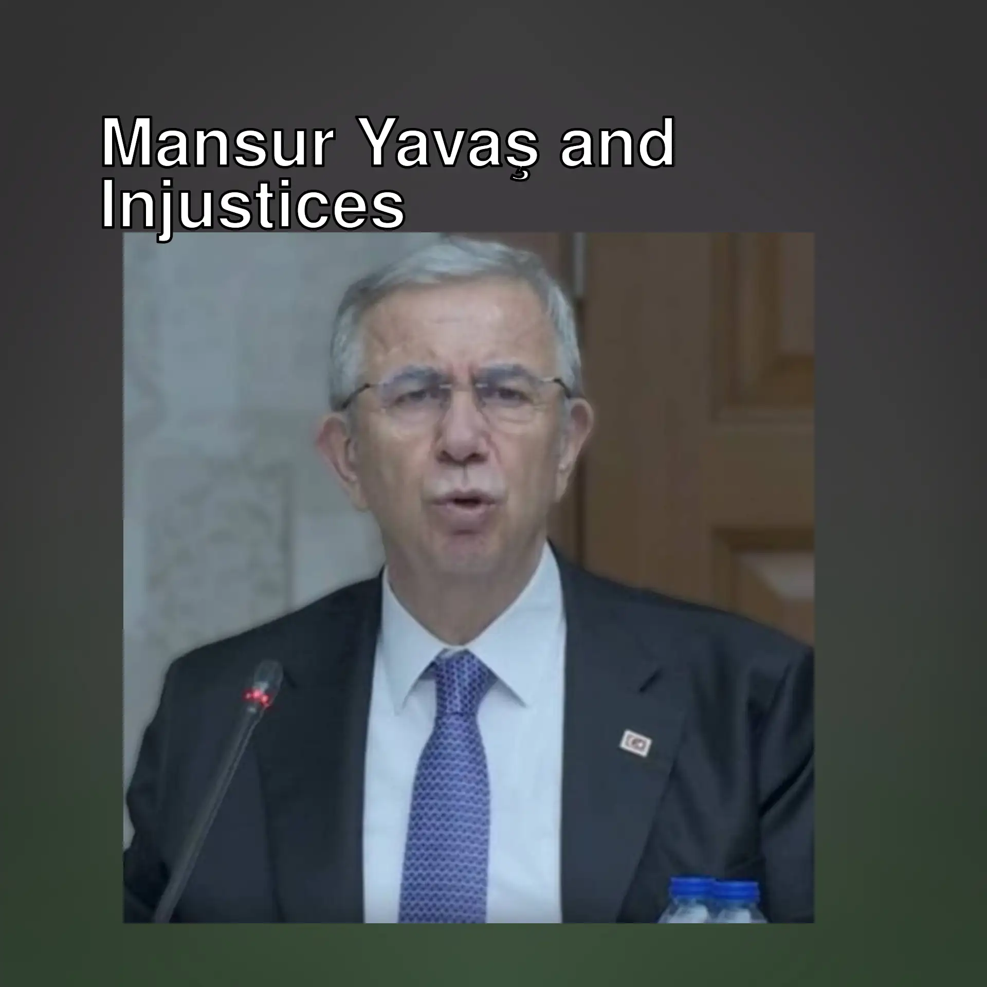 Mansur Yavaş speaking into a microphone. Mansur Yavaş speaking into a microphone.
