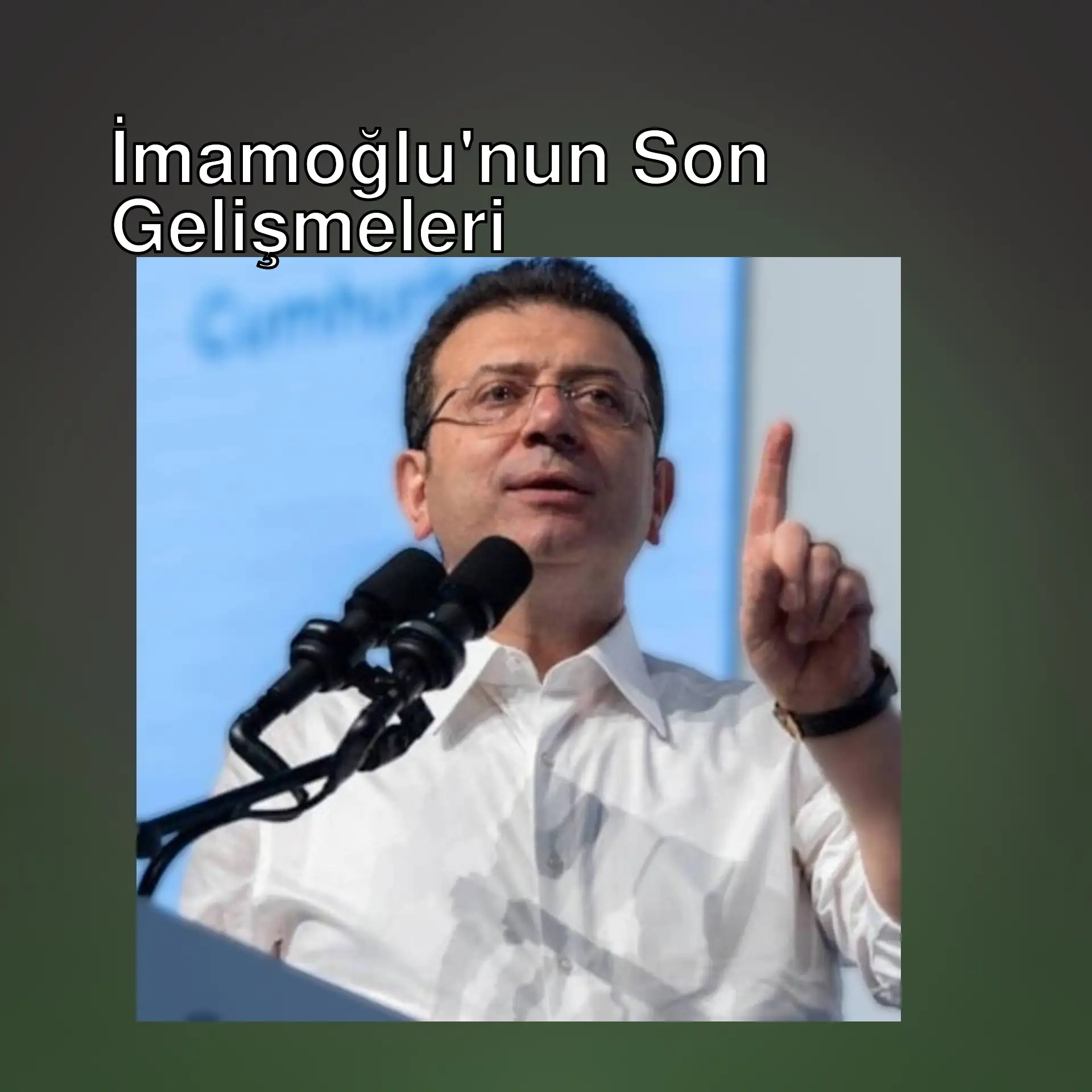 İmamoğlu, podiumda konuşma yapıyor.