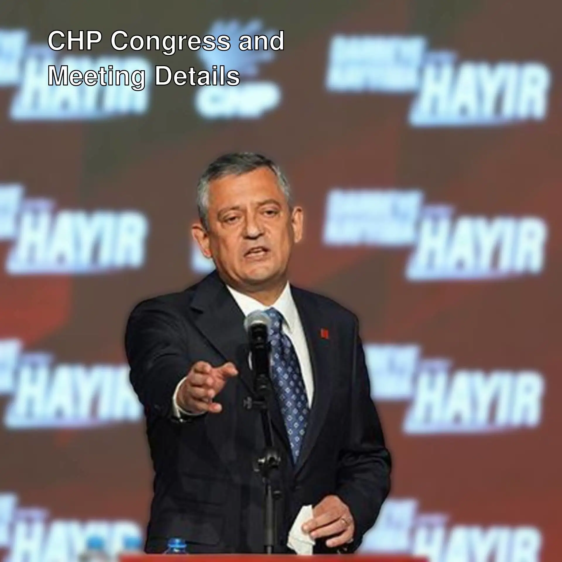 A man speaking at the CHP congress with a microphone.