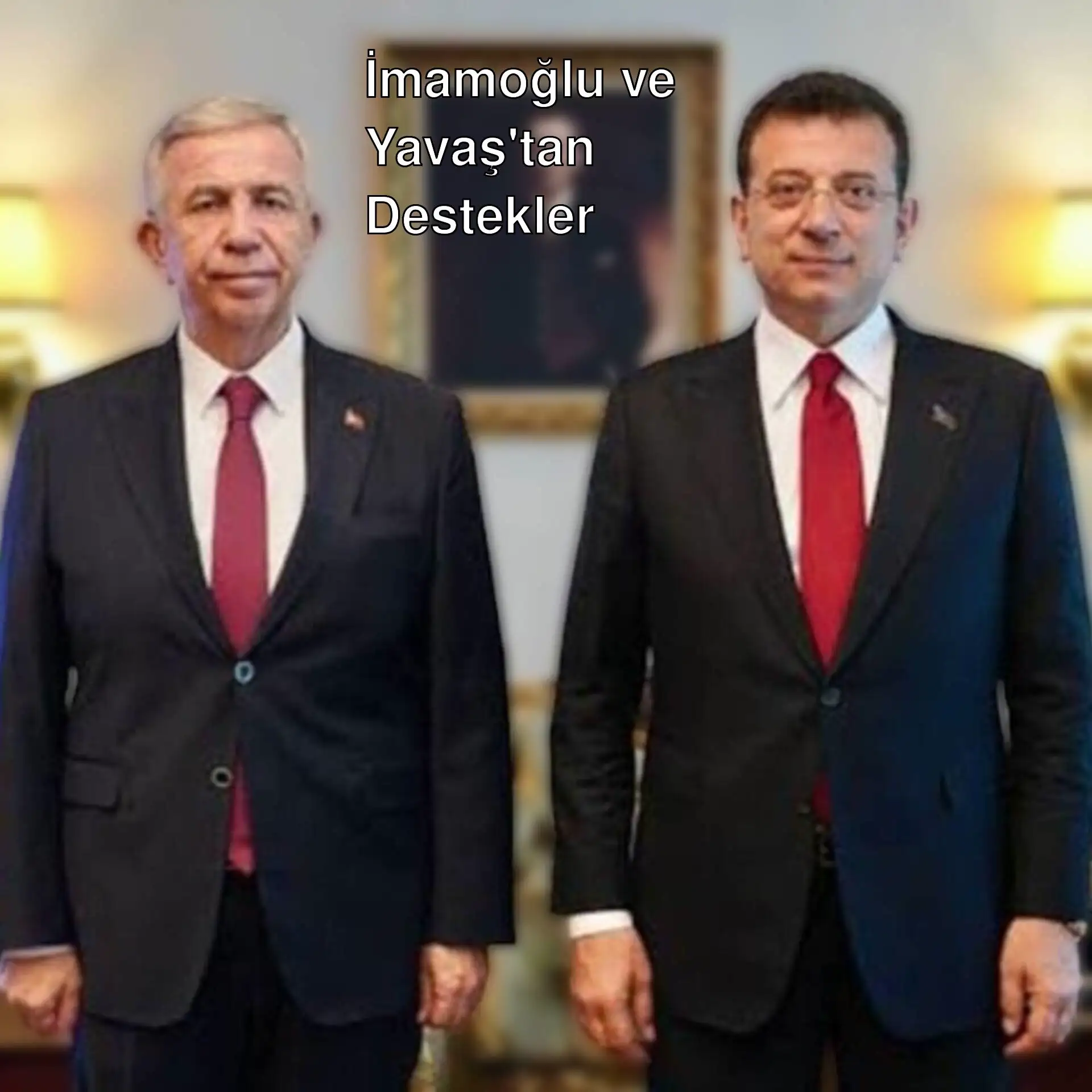 İmamoğlu ve Yavaş, destek mesajı verirken.