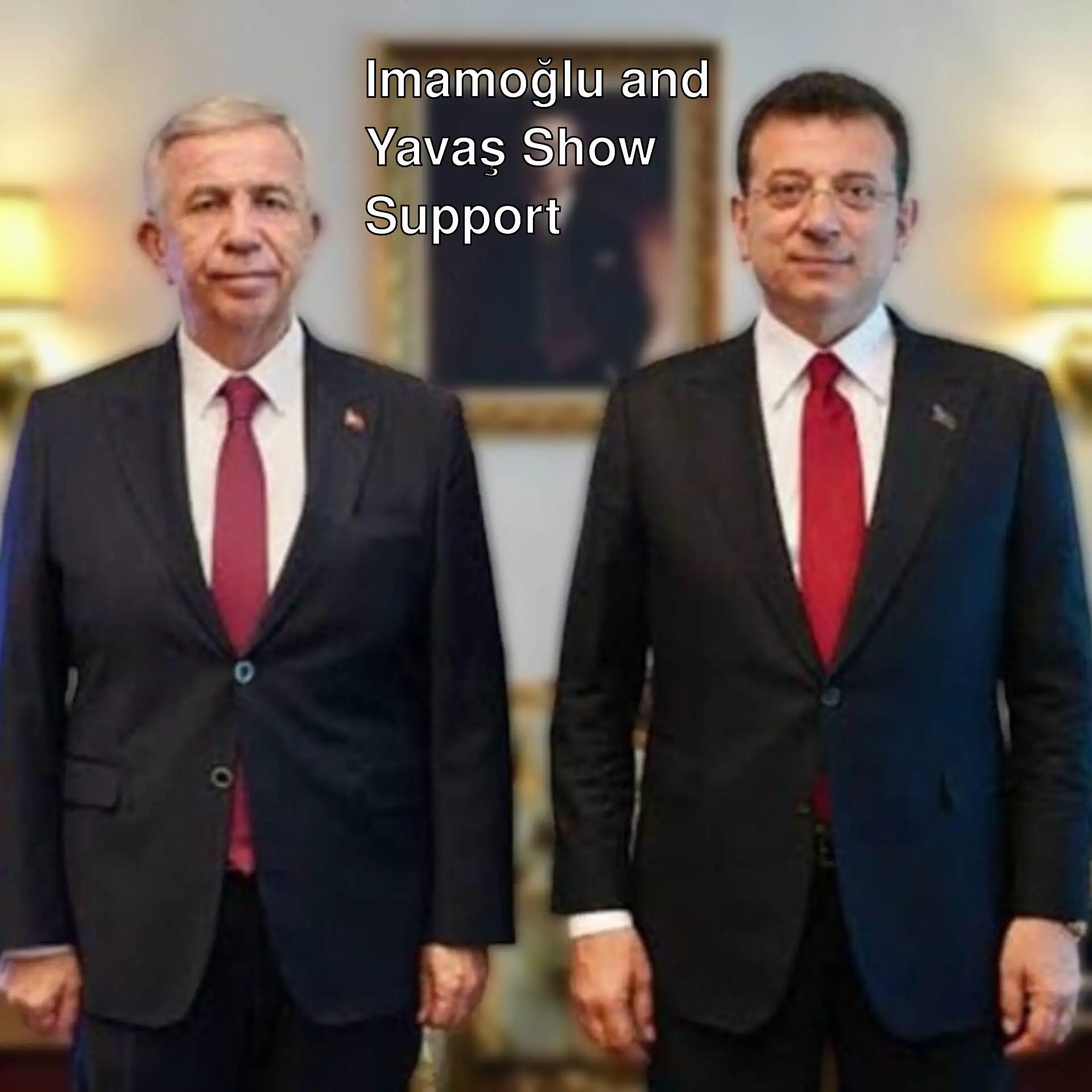 Imamoğlu and Yavaş giving a support message.