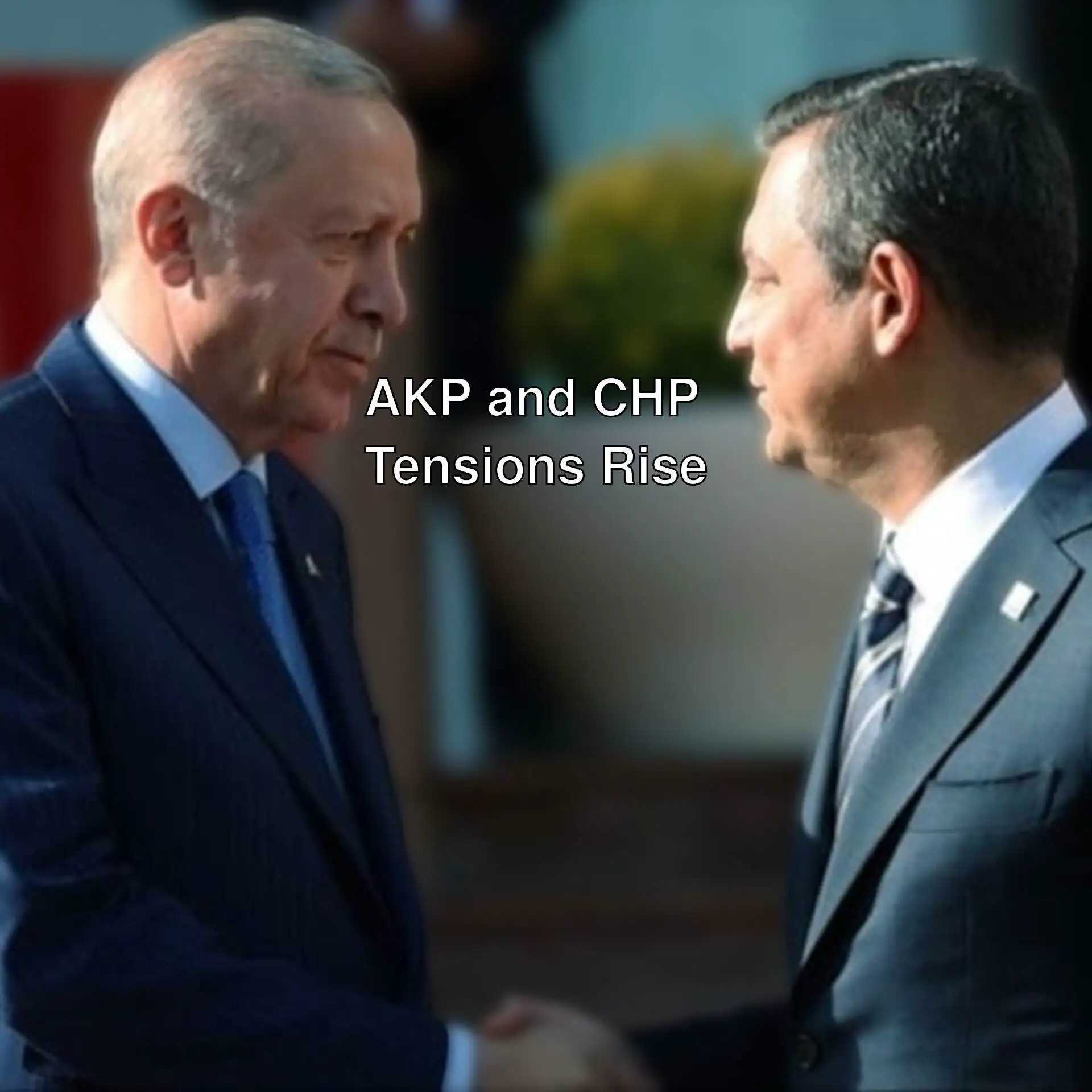Two men shaking hands.