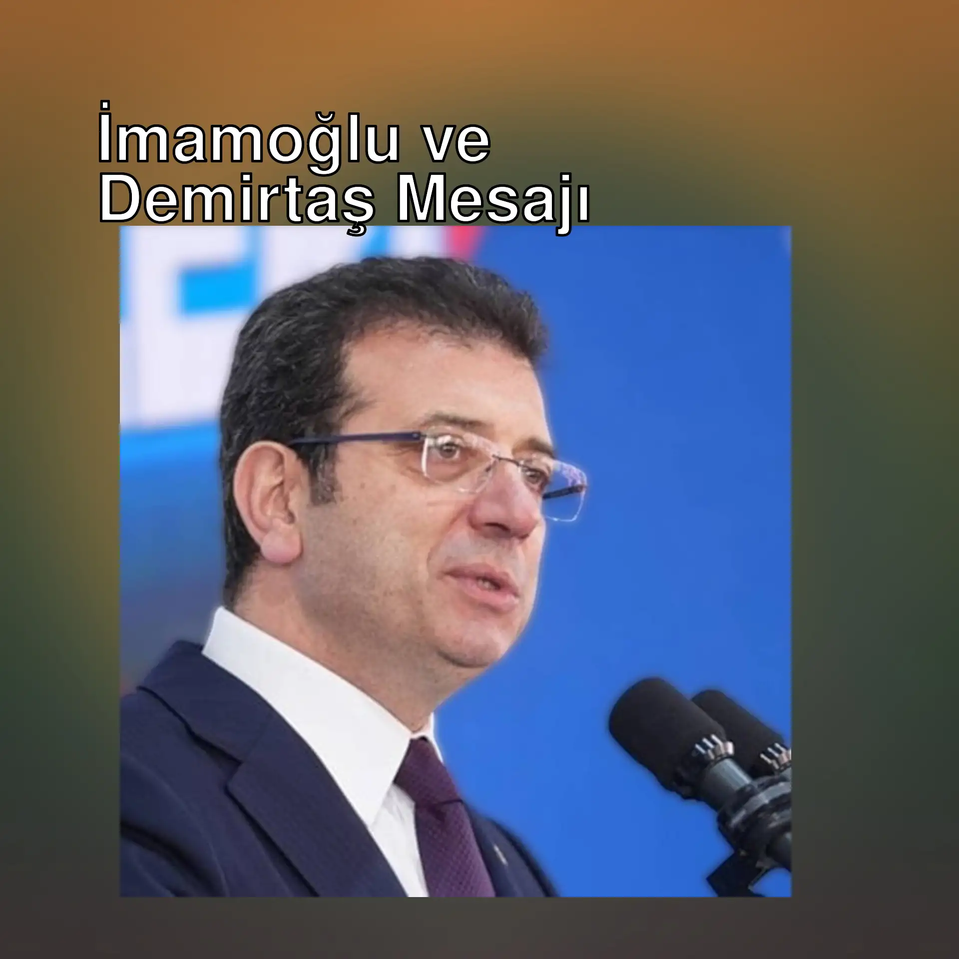 İmamoğlu mikrofonla konuşuyor.