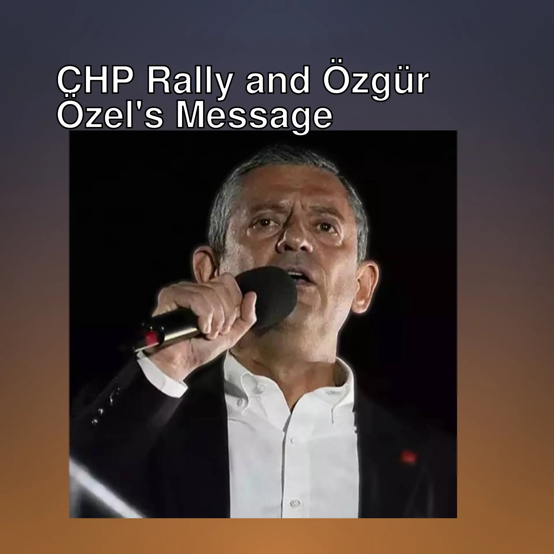 CHP Leader Özgür Özel speaking at the rally. CHP Leader Özgür Özel speaking at the rally.