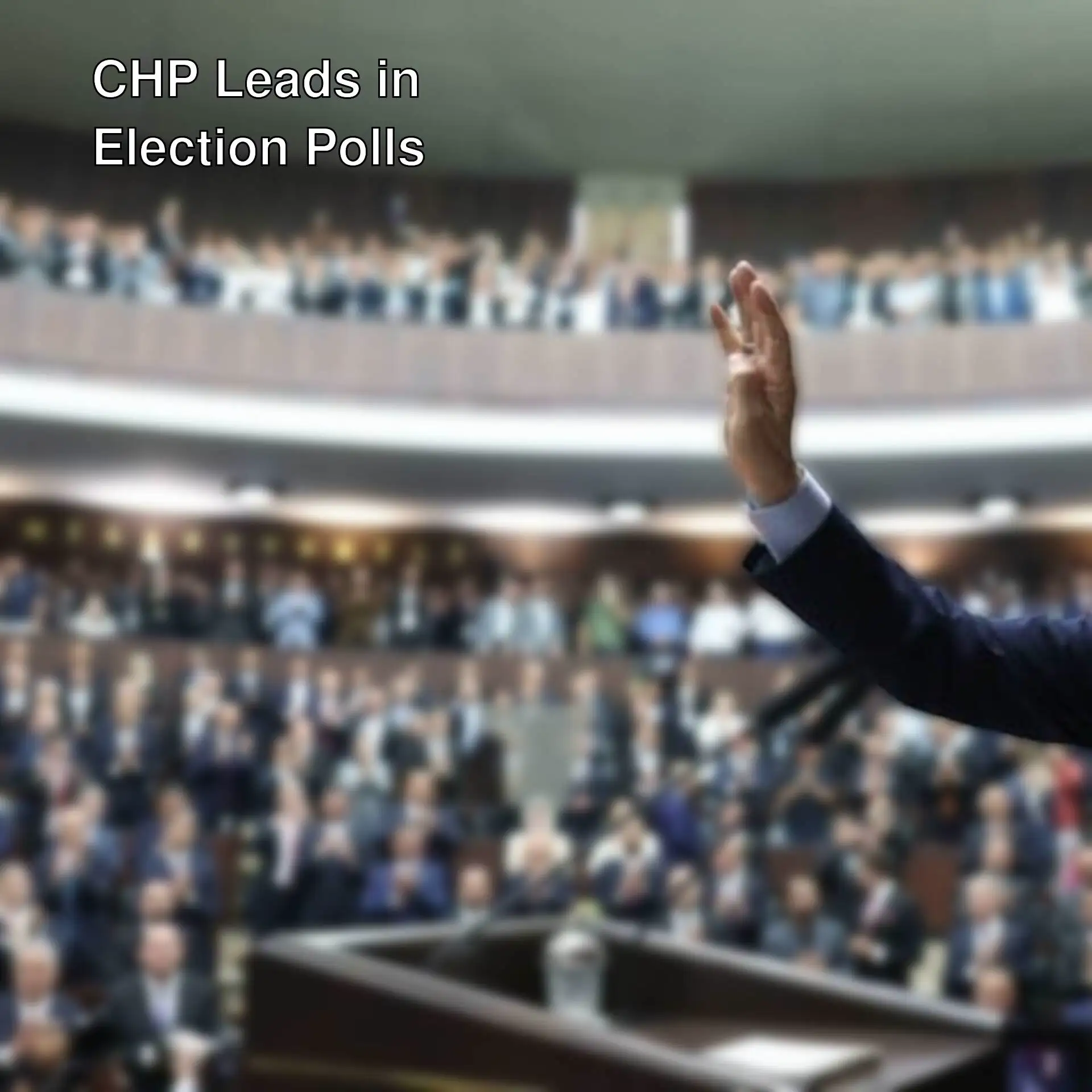 A man standing at a podium with his hand raised. A man standing at a podium with his hand raised.