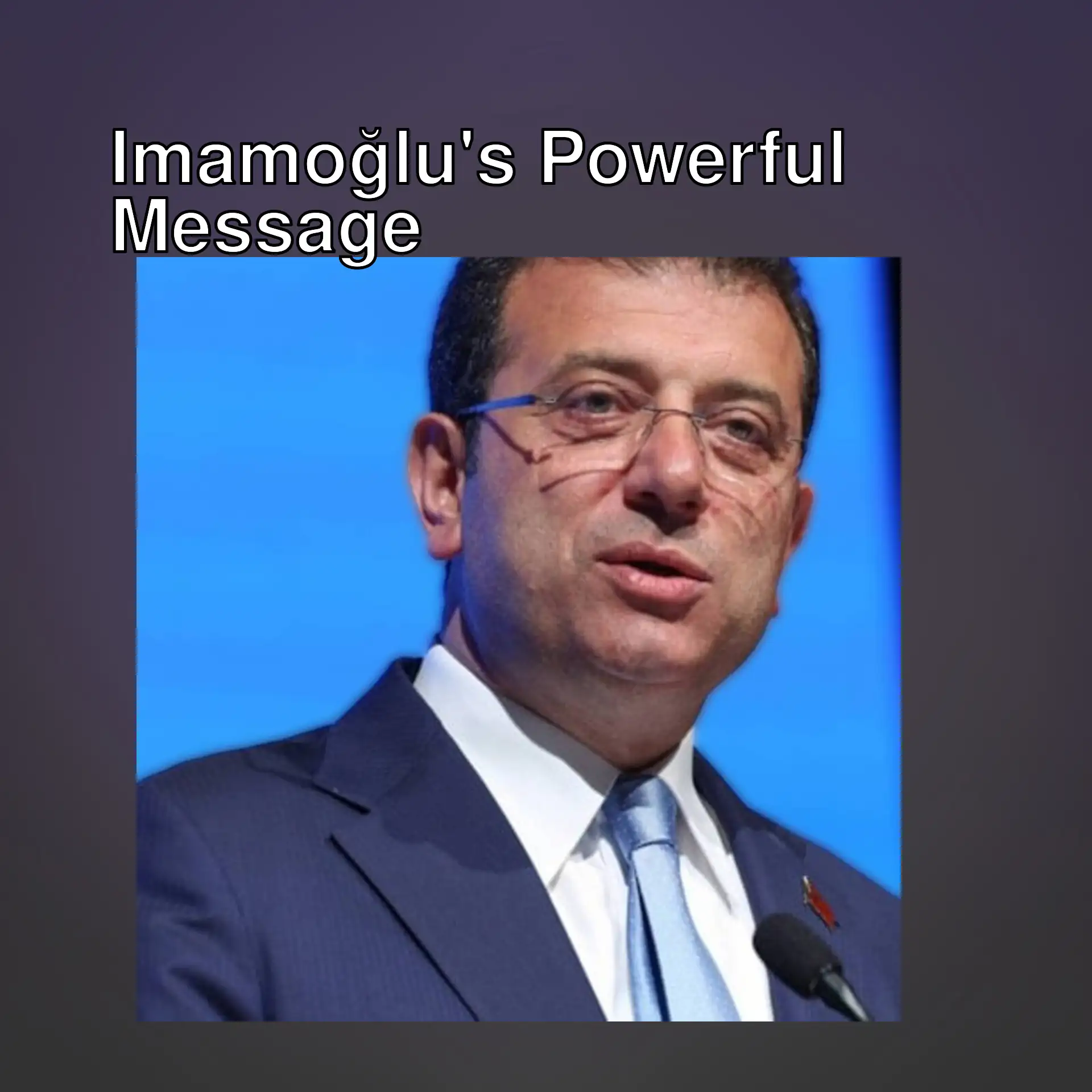 Ekrem İmamoğlu speaking in formal attire.