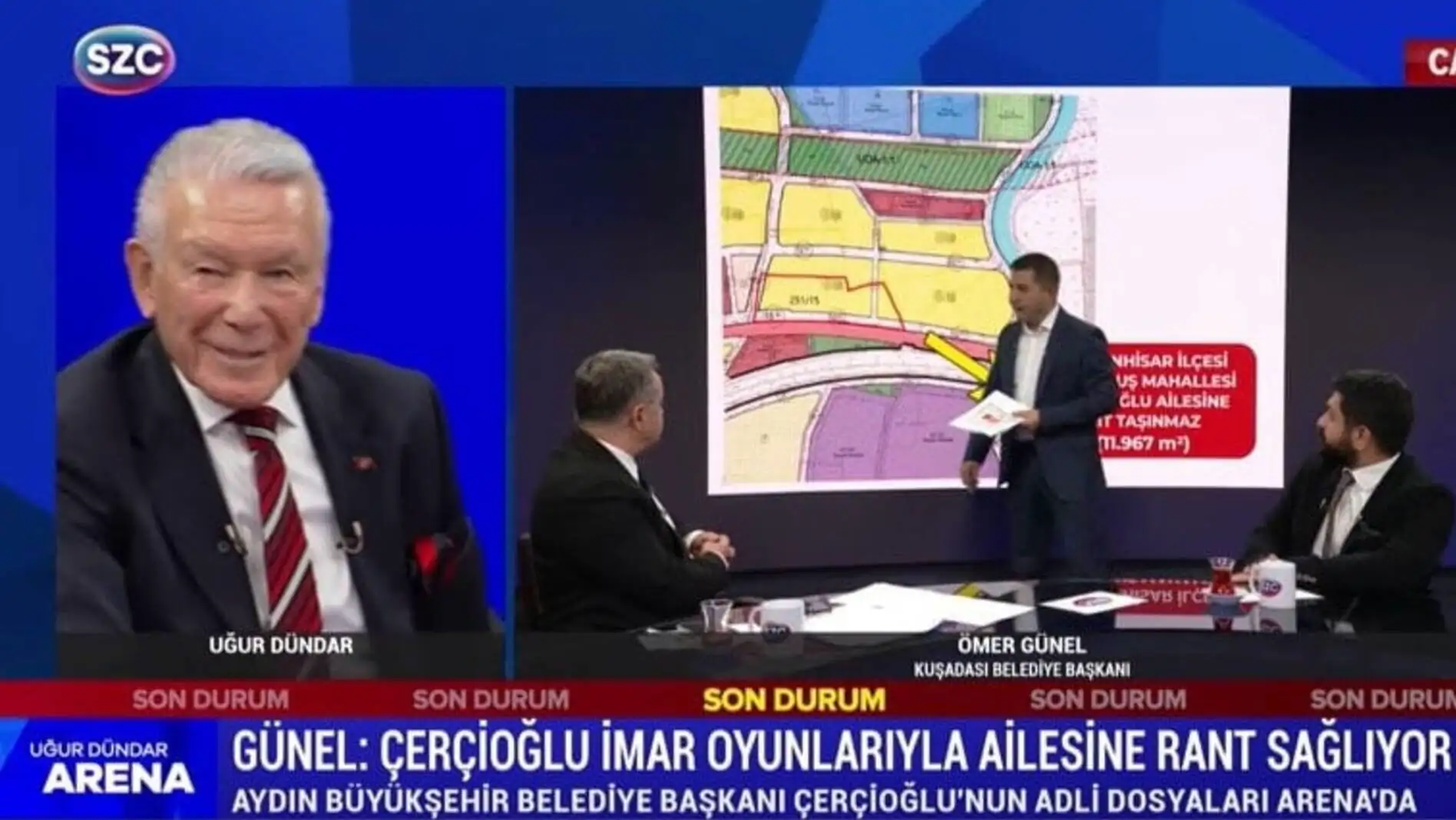 A group of men on a news show.