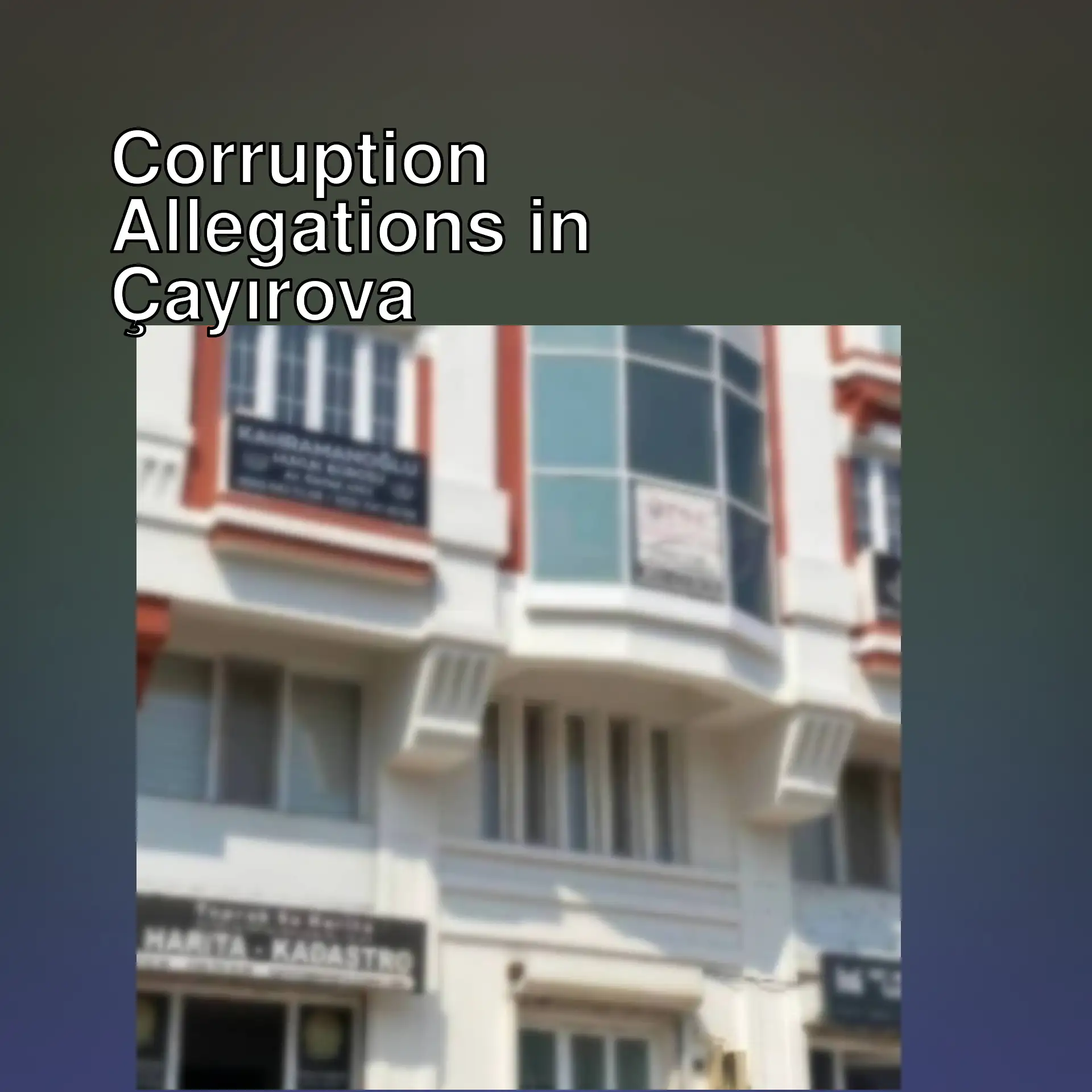 A building related to corruption allegations in Çayırova Municipality. A building related to corruption allegations in Çayırova Municipality.