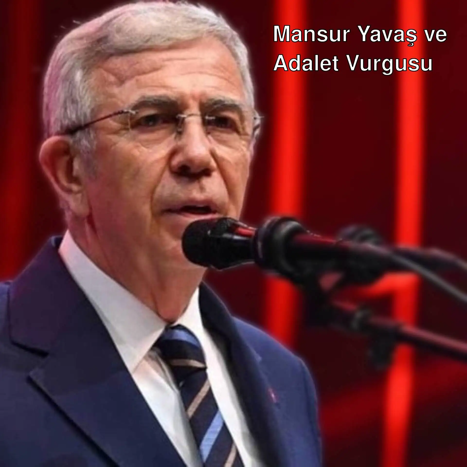 Mansur Yavaş, mikrofonla konuşma yapıyor. Mansur Yavaş, mikrofonla konuşma yapıyor.