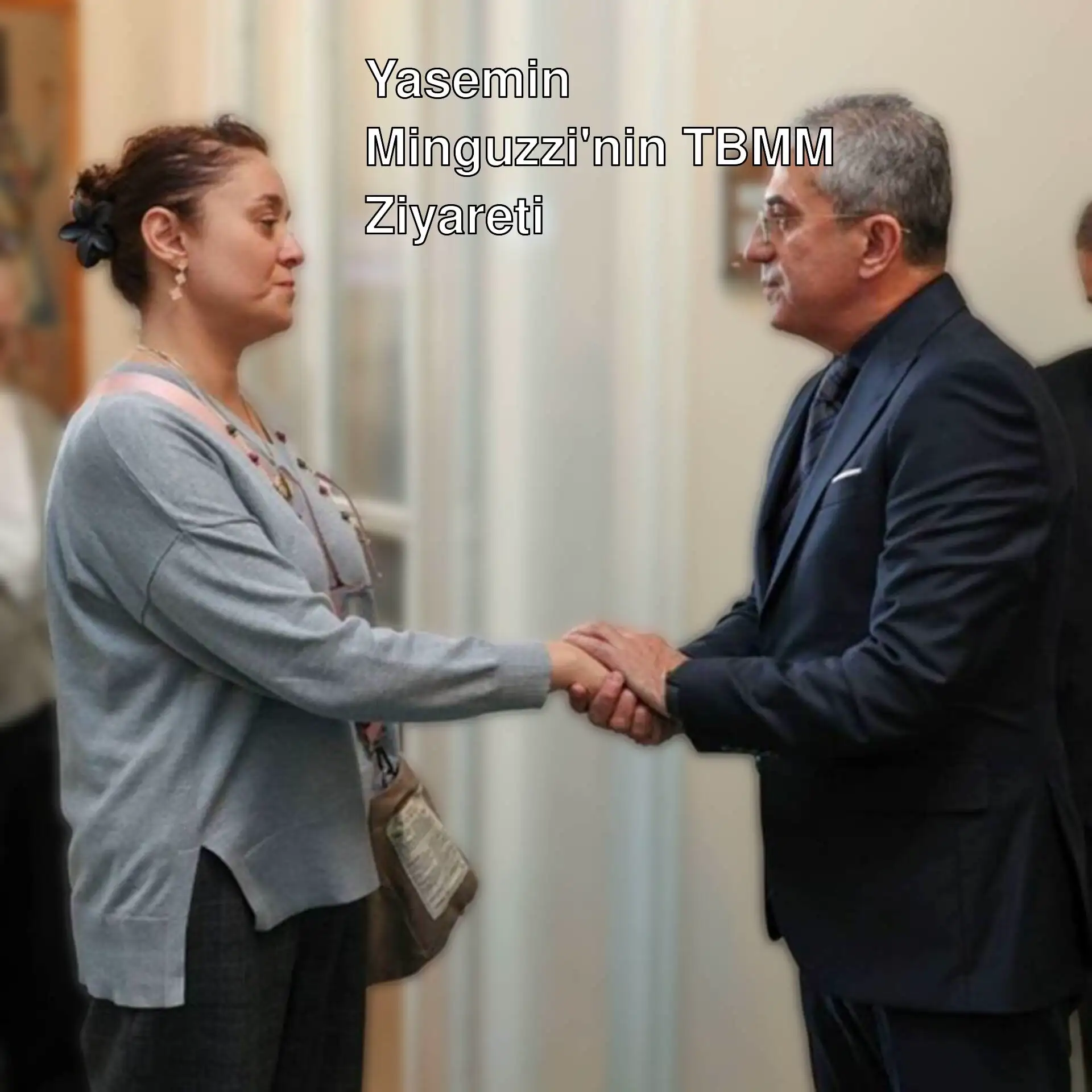 Yasemin Minguzzi TBMM'de partileri ziyaret ediyor.
