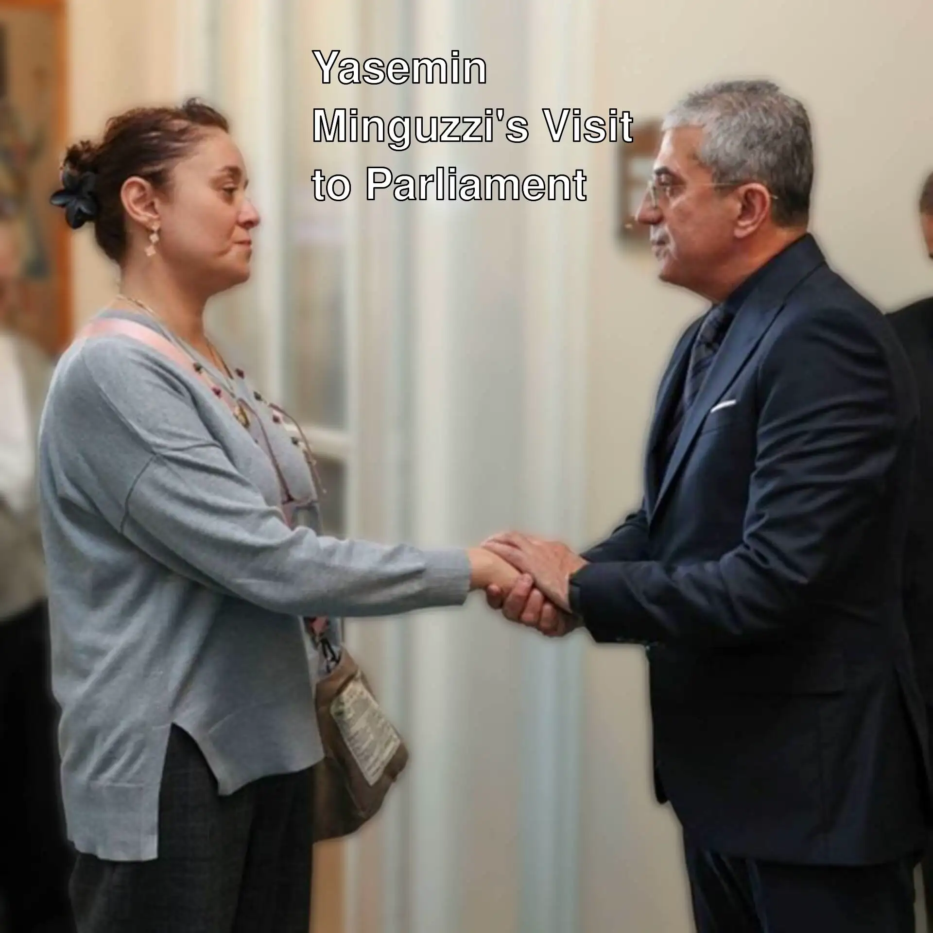 Yasemin Minguzzi visiting political parties in Parliament. Yasemin Minguzzi visiting political parties in Parliament.