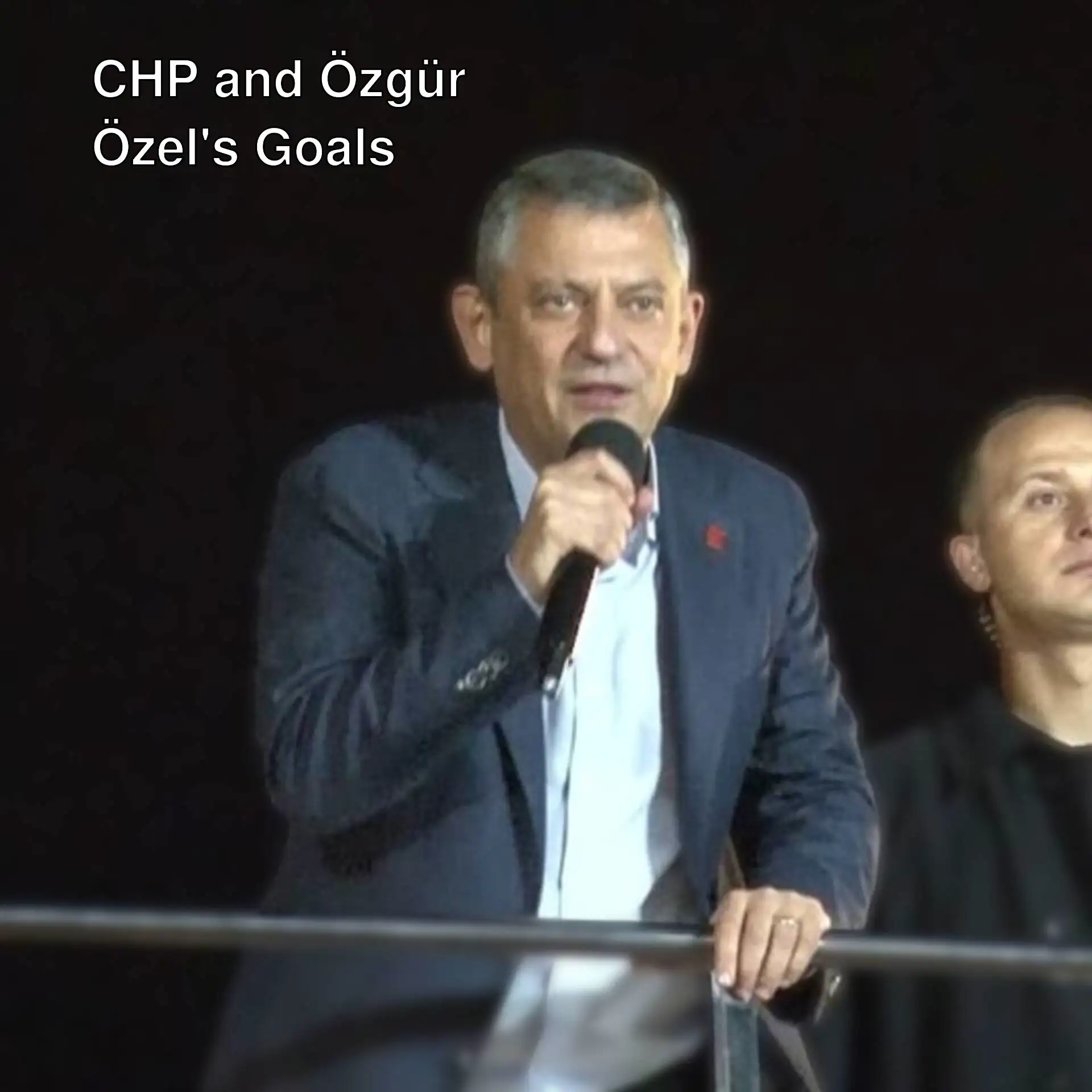 Özgür Özel speaking at a rally. Özgür Özel speaking at a rally.