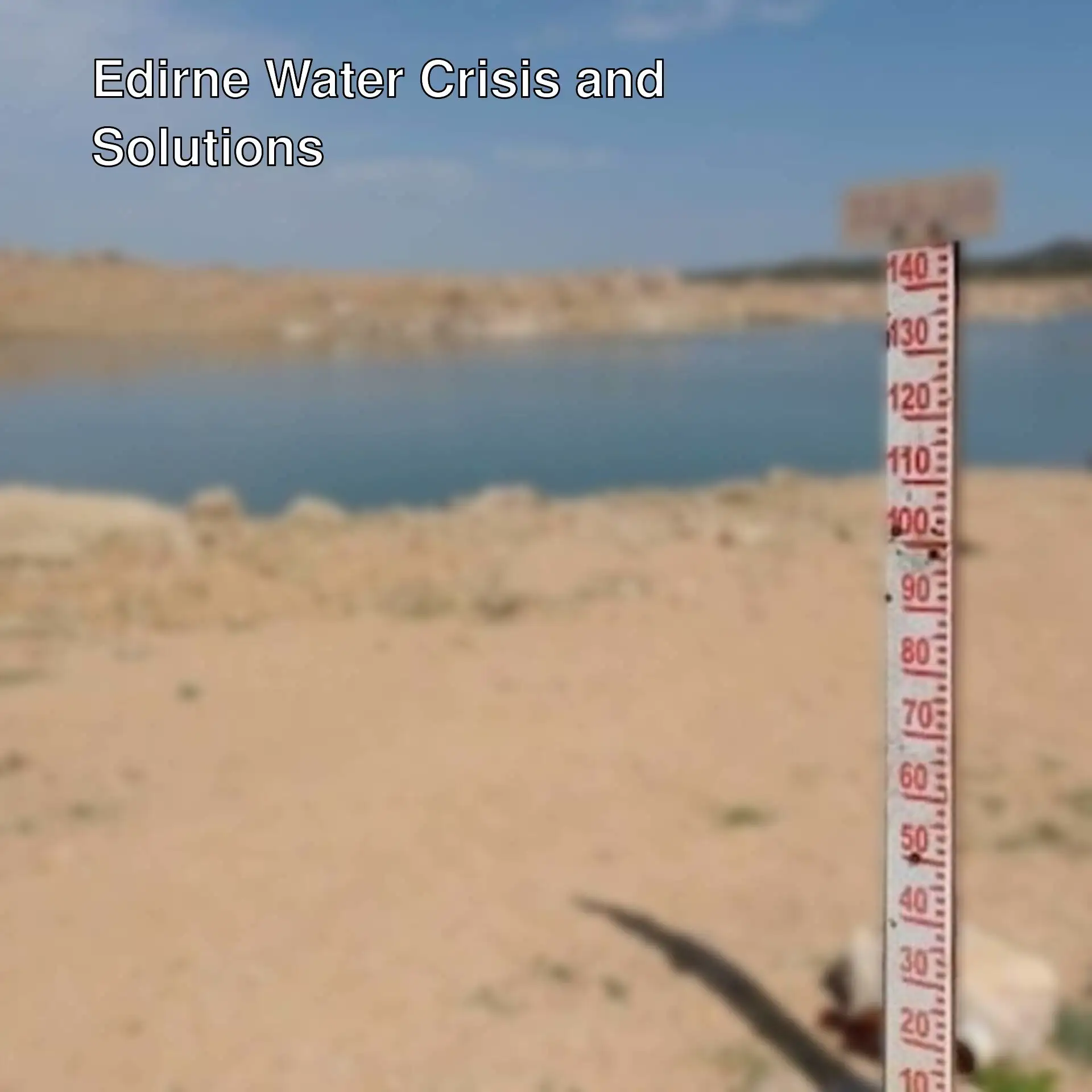 An image showing the critical water level in Edirne. An image showing the critical water level in Edirne.