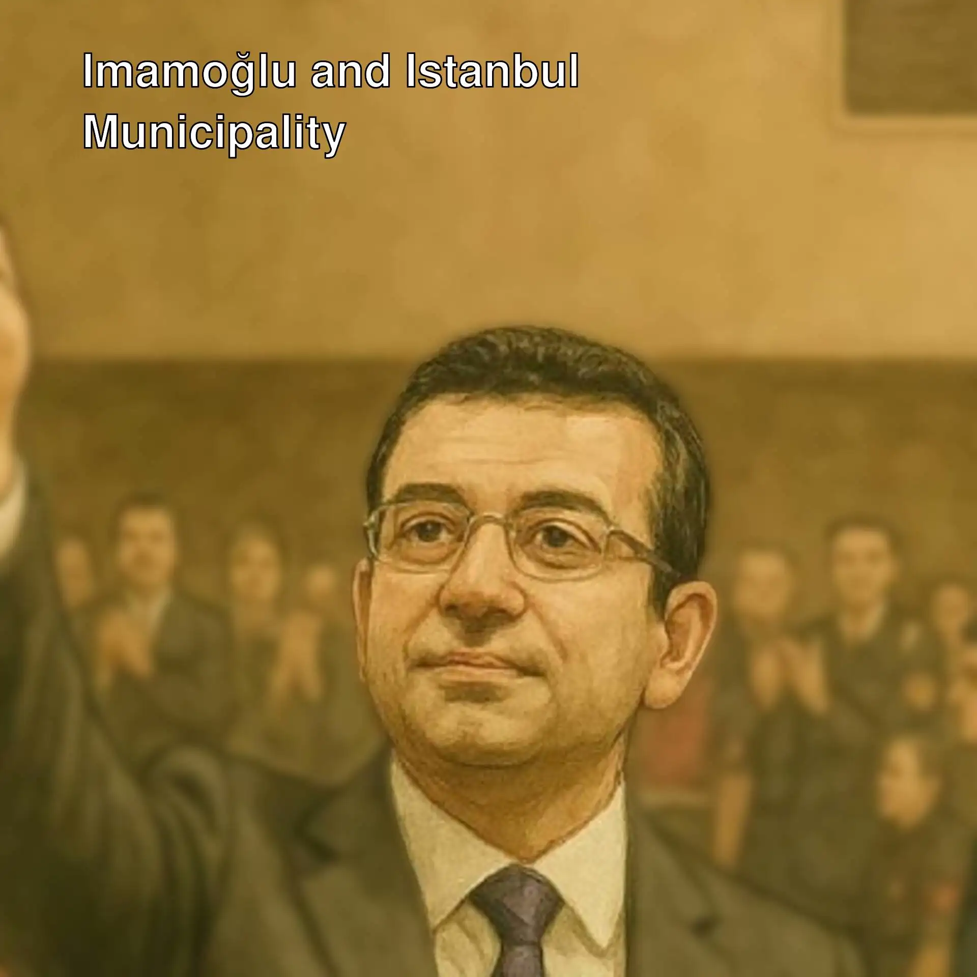 Ekrem İmamoğlu raising his hand while speaking. Ekrem İmamoğlu raising his hand while speaking.
