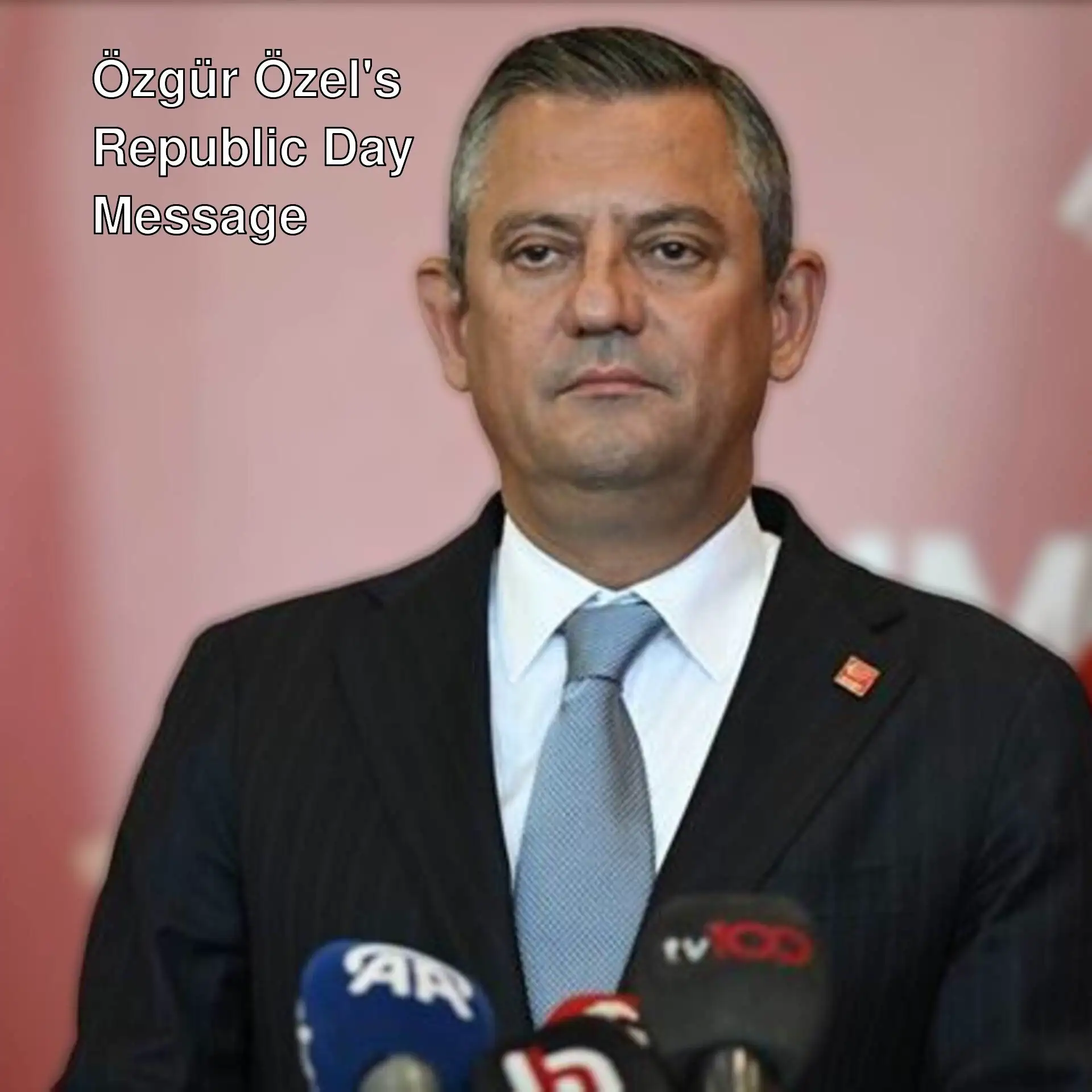 Özgür Özel speaking at a press conference. Özgür Özel speaking at a press conference.