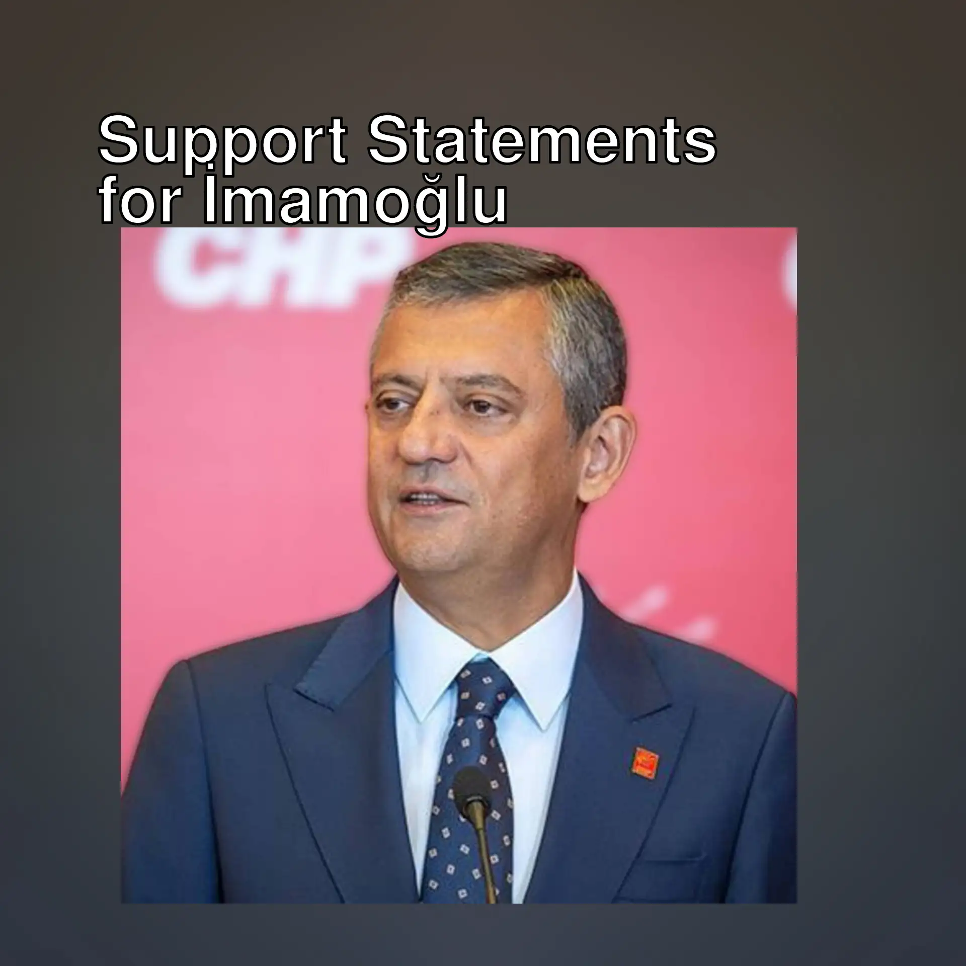 CHP Leader Özgür Özel makes statements in support of İmamoğlu. CHP Leader Özgür Özel makes statements in support of İmamoğlu.