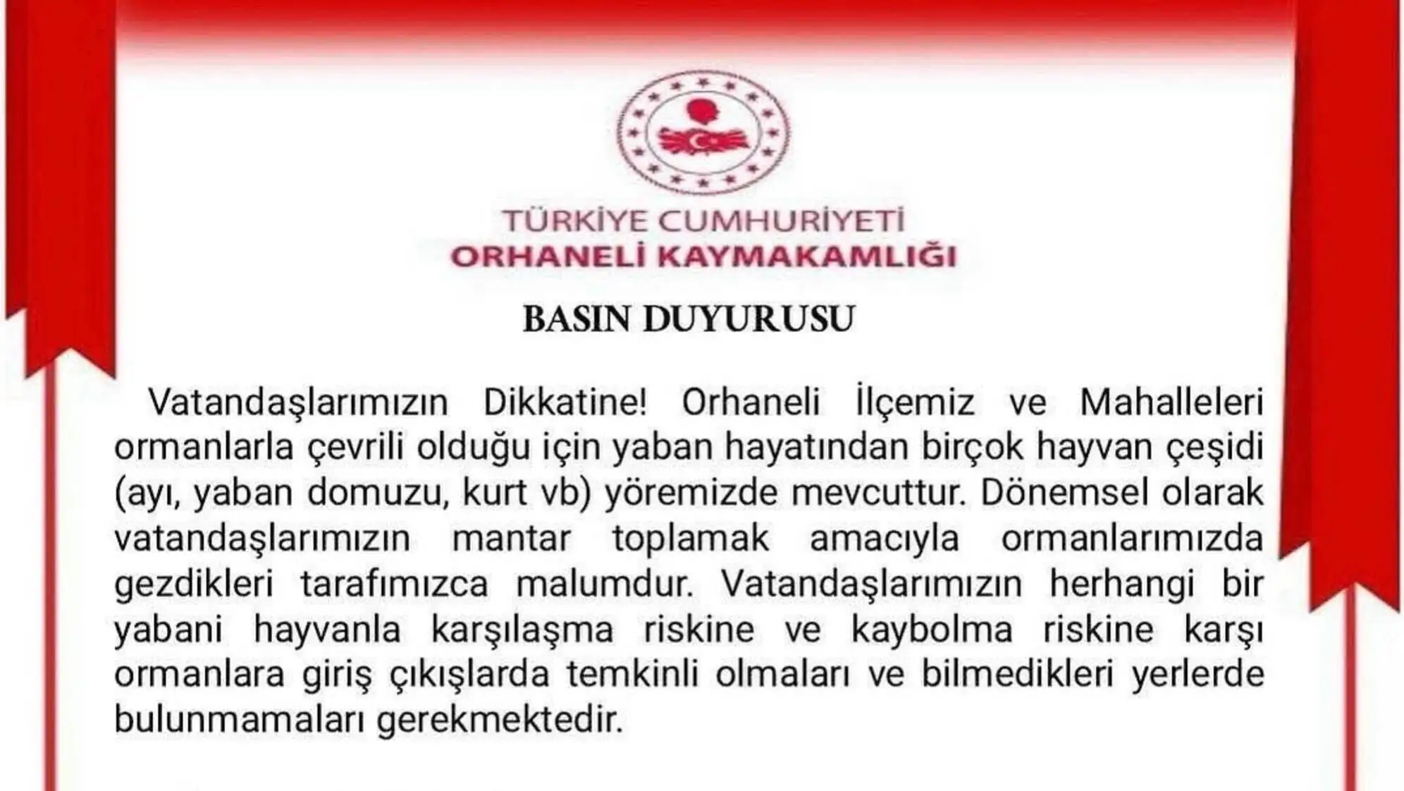 Bursa'da ayı alarmı ile ilgili bir uyarı. Bursa'da ayı alarmı ile ilgili bir uyarı.