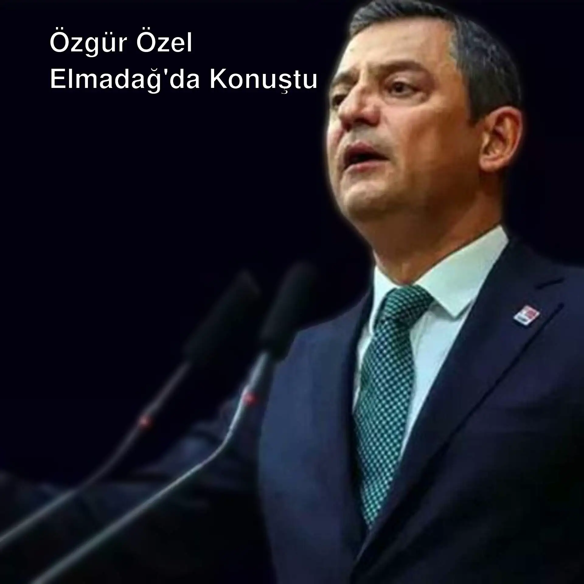 Özgür Özel, Elmadağ'da açılış töreninde konuşuyor. Özgür Özel, Elmadağ'da açılış töreninde konuşuyor.