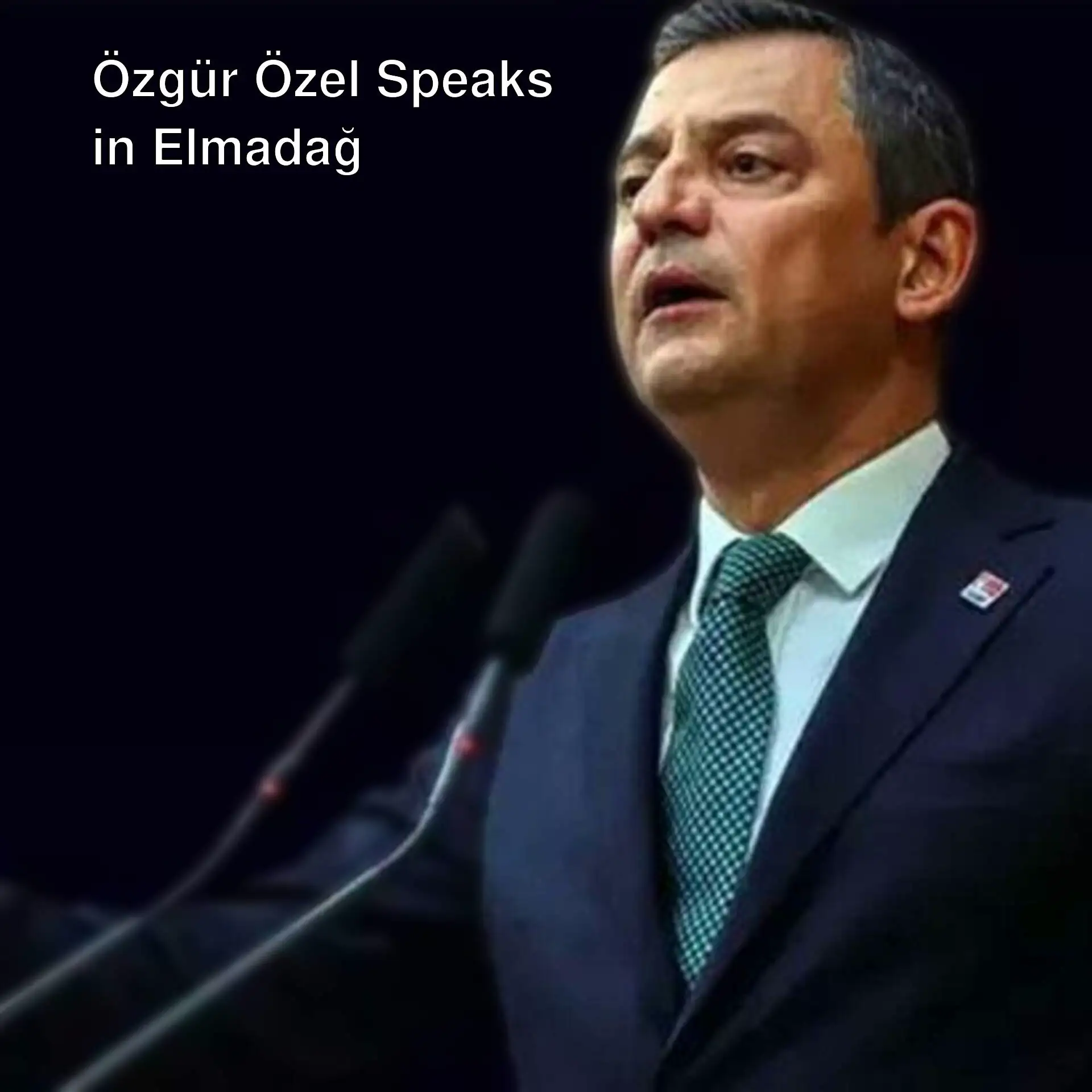Özgür Özel speaking at the opening ceremony in Elmadağ. Özgür Özel speaking at the opening ceremony in Elmadağ.