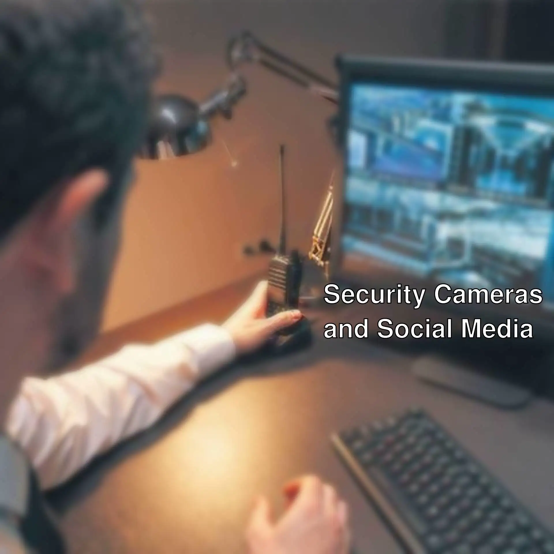 A man using a walkie talkie.