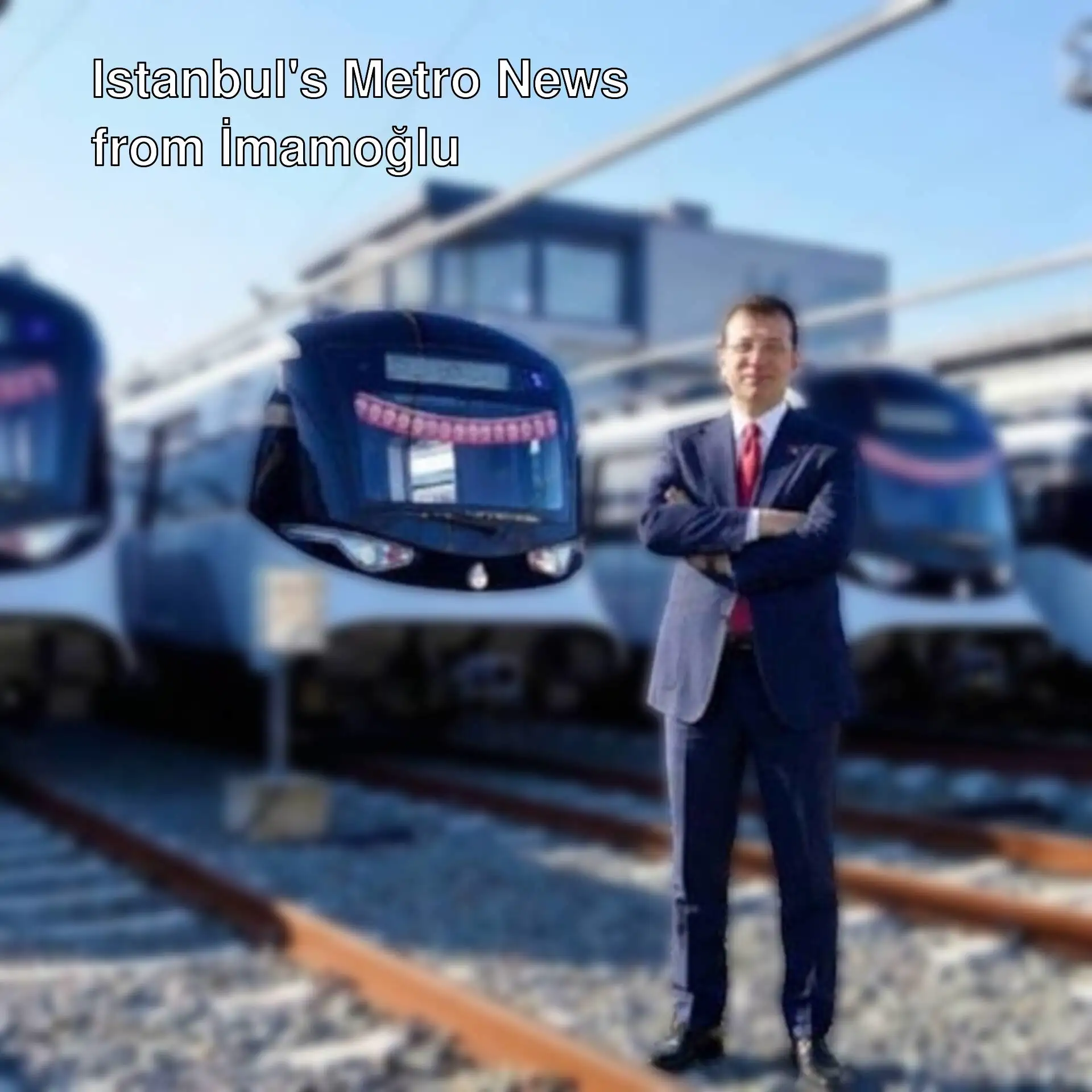Ekrem İmamoğlu with new metro vehicles.